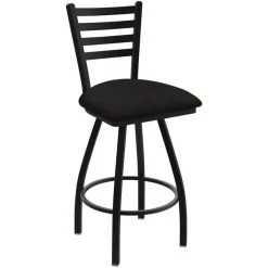 Best Sale 😍 Holland Bar Stool XL 410 Jackie 30" Ladderback Swivel Bar Stool With Black Wrinkle Finish And Canter Espresso Seat 💯