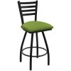 Cheap ⌛ Holland Bar Stool XL 410 Jackie 30" Ladderback Swivel Bar Stool With Black Wrinkle Finish And Canter Kiwi Green Seat 👏