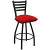 Best Pirce 🌟 Holland Bar Stool XL 410 Jackie 30" Ladderback Swivel Bar Stool With Black Wrinkle Finish And Canter Red Seat 😍