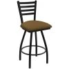 Best Sale 💯 Holland Bar Stool XL 410 Jackie 30" Ladderback Swivel Bar Stool With Black Wrinkle Finish And Canter Saddle Seat 🎁