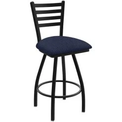 Budget ⭐ Holland Bar Stool XL 410 Jackie 30" Ladderback Swivel Bar Stool With Black Wrinkle Finish And Graph Anchor Seat 🔔