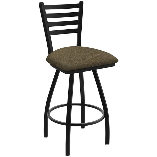 Buy 🎉 Holland Bar Stool XL 410 Jackie 30" Ladderback Swivel Bar Stool With Black Wrinkle Finish And Graph Cork Seat ⌛