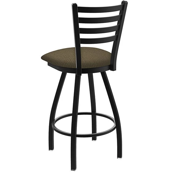 Buy 🎉 Holland Bar Stool XL 410 Jackie 30" Ladderback Swivel Bar Stool With Black Wrinkle Finish And Graph Cork Seat ⌛ - Image 2