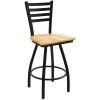 Cheap 🥰 Holland Bar Stool XL 410 Jackie 30" Ladderback Swivel Bar Stool With Black Wrinkle Finish And Natural Maple Seat 🌟