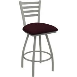 Best Sale 🎉 Holland Bar Stool Holland Barstool XL 410 Jackie 30" Ladderback Swivel Bar Stool With Anodized Nickel Finish And Canter Bordeaux Seat ✨