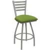 Cheapest 🥰 Holland Bar Stool Holland Barstool XL 410 Jackie 30" Ladderback Swivel Bar Stool With Anodized Nickel Finish And Canter Kiwi Green Seat 🤩