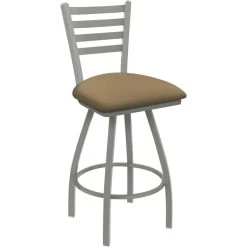Best Pirce 👍 Holland Bar Stool Holland Barstool XL 410 Jackie 30" Ladderback Swivel Bar Stool With Anodized Nickel Finish And Canter Sand Seat 🤩