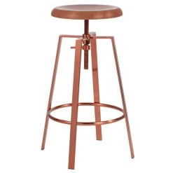 Promo 🤩 Flash Furniture CH-181070-26S-ROS-GG Toledo Industrial Style Rose Gold Bar Stool With Adjustable Height Seat ✔️