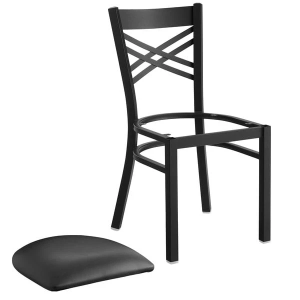 Top 10 🌟 Lancaster Table & Seating Black Cross Back Chair With 2 1/2" Padded Seat 👏 - Image 4