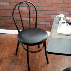 Hot Sale ❤️ Lancaster Table & Seating Black Hairpin Cafe Chair With 1 1/4" Padded Seat 🔥