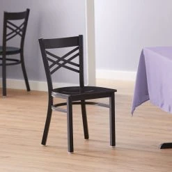 Deals 💯 Lancaster Table & Seating Cross Back Black Chair With Black Wood Seat 🥰