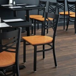 Best Pirce 👍 Lancaster Table & Seating Black Cross Back Chair With Cherry Wood Seat 🤩