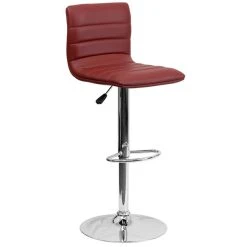 Best deal 😍 Flash Furniture CH-92023-1-BURG-GG Burgundy Vinyl Contemporary Adjustable Height Barstool 🔔