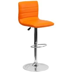 Coupon 🤩 Flash Furniture CH-92023-1-ORG-GG Orange Vinyl Contemporary Adjustable Height Barstool 🛒