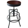 Buy 👍 Holland Bar Stool 910BWDC Black Wrinkle Steel Height Adjustable Stool With Dark Cherry Finish Seat 🔔