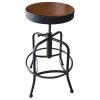 Budget 🎉 Holland Bar Stool 910BWMED Black Wrinkle Steel Height Adjustable Stool With Medium Finish Seat 👍