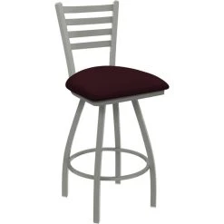 Flash Sale ๐ Holland Bar Stool XL 410 Jackie 25" Ladderback Swivel Counter Stool With Anodized Nickel Finish And Canter Bordeaux Padded Seat ๐ฅฐ