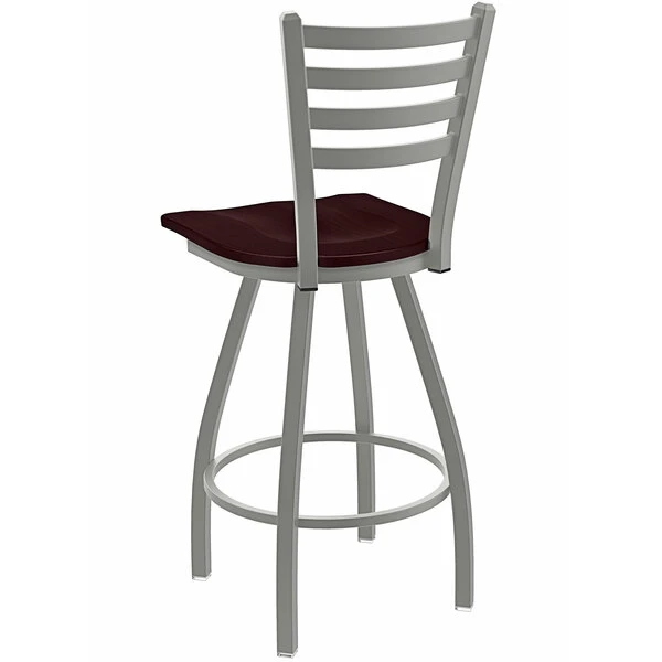 Best reviews of 🔔 Holland Bar Stool XL 410 Jackie 25" Ladderback Swivel Counter Stool With Anodized Nickel Finish And Dark Cherry Oak Seat ✔️ - Image 2