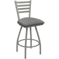 Coupon 🥰 Holland Bar Stool XL 410 Jackie 25" Ladderback Swivel Counter Stool With Anodized Nickel Finish And Graph Alpine Padded Seat 🤩