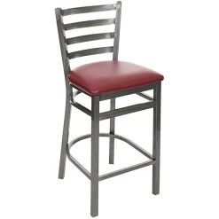 Budget 💯 BFM Seating 2160HBUV-CL Lima Clear 🧥 Coated Steel Counter Height Bar Stool With 2" Burgundy Vinyl Seat ✔️