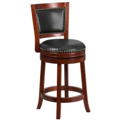 Top 10 🔔 Flash Furniture TA-355526-DC-CTR-GG Dark Cherry Counter Height Panel Back Stool With Walnut Leather Swivel Seat 😉