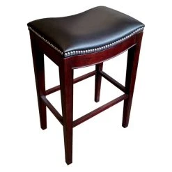 Best Sale 🎁 Holland Bar Stool 321025ESBlkVinyl Lynn Espresso Wood Counter Height Stool With Black Vinyl Saddle Seat 🎁