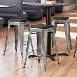 Best Pirce 😉 LT&S Alloy Series Lancaster Table & Seating Alloy Series Metal Clear 🧥 Coat Counter Height Indoor Barstool With Black Magnetic Fabric Cushion ⌛