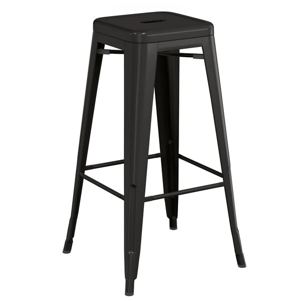 Cheapest 🔔 LT&S Alloy Series Lancaster Table & Seating Alloy Series Black Metal Indoor Barstool With White Vinyl Cushion 🔔 - Image 3